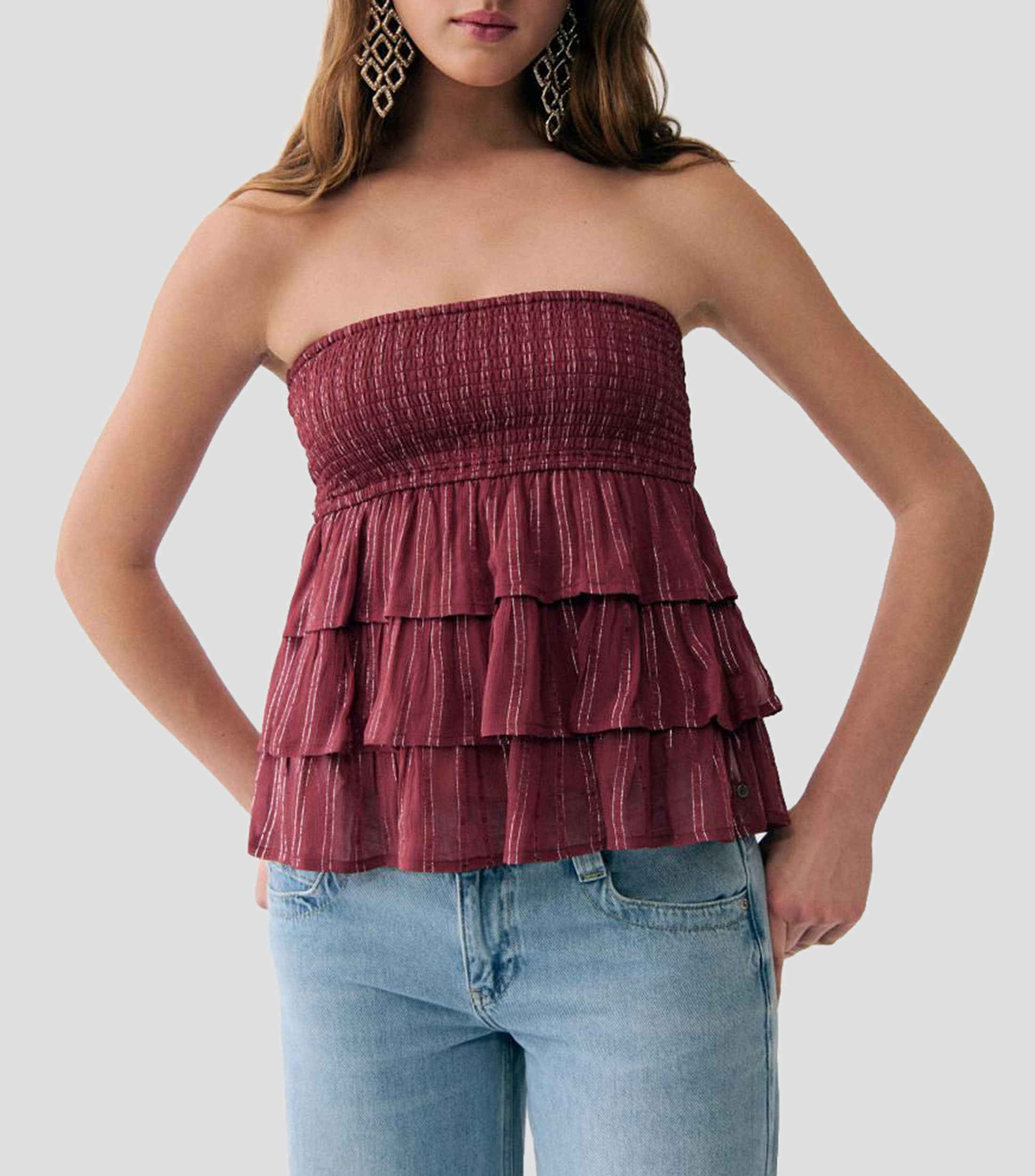 Blusa fantasía sin mangas Mujer